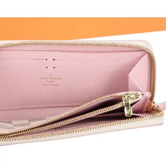 Louis Vuitton Zippy Clemence Wallet Damier White Studded N60252 Rose Ballerine - Picture 9 of 10